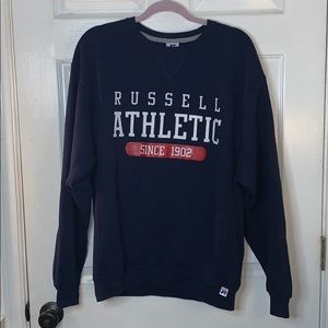 Oversized navy RUSSELL crew neck sweatshirt